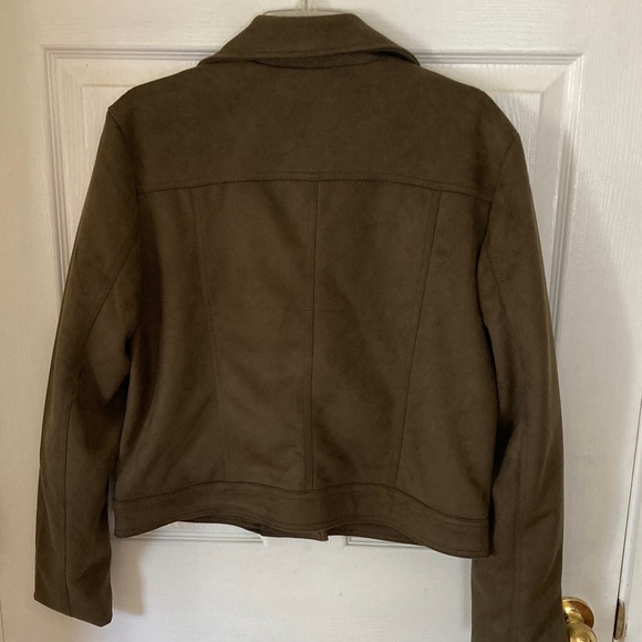 Philosophy Dark Olive Faux Leather Jacket - Picture 5 of 7